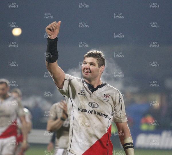 13.01.12 Ulster v Leicester... Ulster Capt Johann Muller salutes the Ulster crowd at the end of the fifth round Heineken Cup game. 