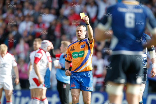 250513 - Ulster v Leinster - RaboDirect Pro 12 - John Lacey awards Isa Nacewa of Leinster a yellow card for a high tackle on Paddy Jackson of Ulster  