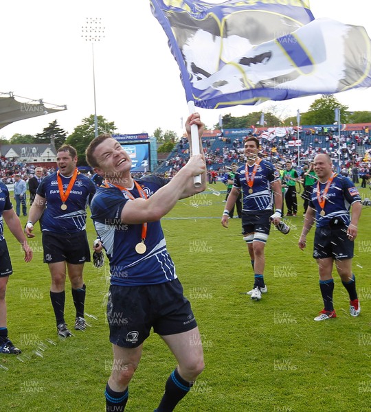 250513 - Ulster v Leinster - RaboDirect Pro 12 - Brian O'Driscoll of Leinster celebrates the victory 