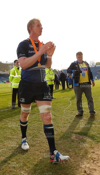 250513 - Ulster v Leinster - RaboDirect Pro 12 - Leo Cullen of Leinster applauds the Leinster fans 