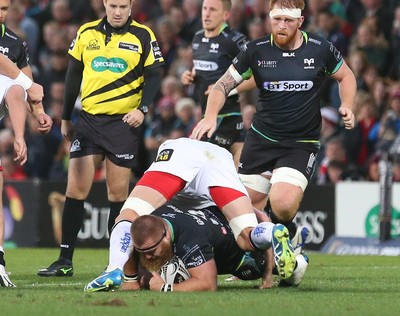 011016 Ulster v Ospreys -Ospreys Dmitri Arhip tries to make it to the line