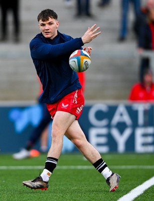 010325 - Ulster v Scarlets - United Rugby Championship - Charlie Titcombe of Scarlets warms up before the match