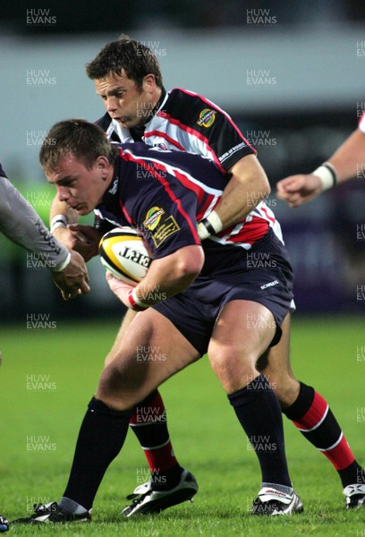 020906 Ulster v Llanelli Scarlets, Magners League -  Bryn Cunningham of Ulster and Matthew Rees of Llanelli 