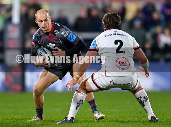 280122 - Ulster v Scarlets - United Rugby Championship - Ioan Nicholas of Scarlets