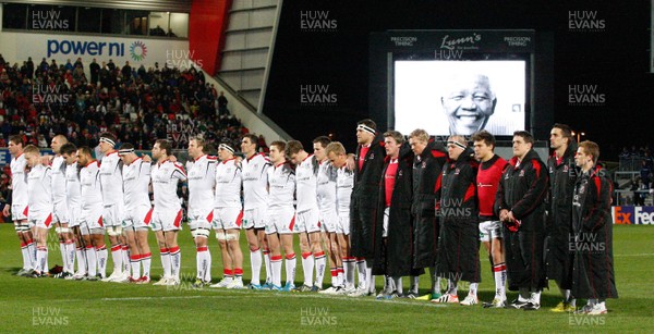 071213 - Ulster v Treviso - Heineken Cup - Teams pay a respectful minute's silence for Nelson Mandela   (c) Huw Evans Agency