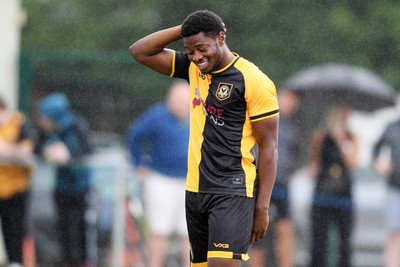 050725 - Undy Athletic v Newport County - Pre season Friendly - Bobby Kamwa of Newport County misses from close range
