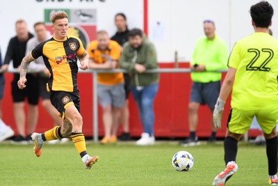 050725 - Undy Athletic v Newport County - Pre season Friendly - Kai Whitmore of Newport County runs in on goal