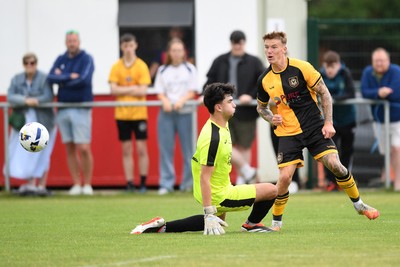 050725 - Undy Athletic v Newport County - Pre season Friendly - Kai Whitmore of Newport County runs in on goal