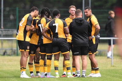050725 - Undy Athletic v Newport County - Pre season Friendly - Newport huddle