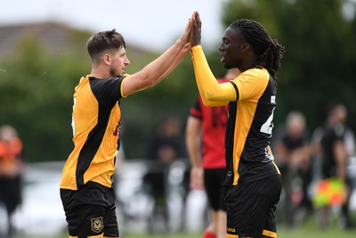 050725 - Undy Athletic v Newport County - Pre season Friendly - Anthony Glennon of Newport County scores the first goal of the game