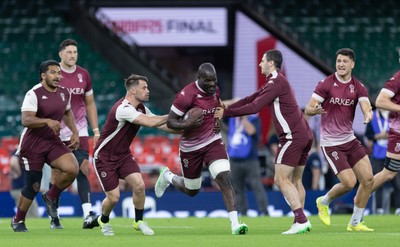 230525 - Union Bordeaux-Begles Captain’s Run - Union Bordeaux-Begles’ Mahamadou Diaby during Captain’s Run ahead of the EPCR Champions Cup Final against Northampton Saints at the Principality Stadium, Cardiff 