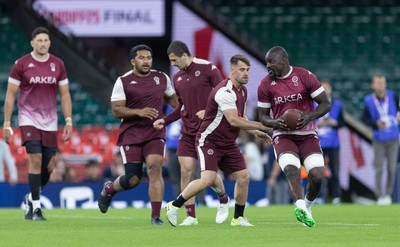 230525 - Union Bordeaux-Begles Captain’s Run - Union Bordeaux-Begles’ Mahamadou Diaby during Captain’s Run ahead of the EPCR Champions Cup Final against Northampton Saints at the Principality Stadium, Cardiff 