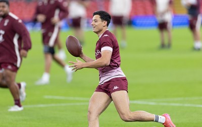 230525 - Union Bordeaux-Begles Captain’s Run - Union Bordeaux-Begles’ Louis Bielle-Biarrey during Captain’s Run ahead of the EPCR Champions Cup Final against Northampton Saints at the Principality Stadium, Cardiff 