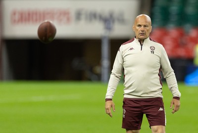 230525 - Union Bordeaux-Begles Captain’s Run - Union Bordeaux-Begles head coach Yannick Bru during Captain’s Run ahead of the EPCR Champions Cup Final against Northampton Saints at the Principality Stadium, Cardiff 