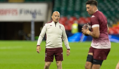 230525 - Union Bordeaux-Begles Captain’s Run - Union Bordeaux-Begles head coach Yannick Bru during Captain’s Run ahead of the EPCR Champions Cup Final against Northampton Saints at the Principality Stadium, Cardiff 