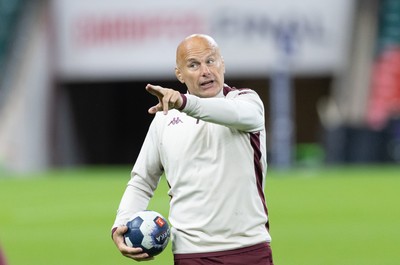 230525 - Union Bordeaux-Begles Captain’s Run - Union Bordeaux-Begles head coach Yannick Bru during Captain’s Run ahead of the EPCR Champions Cup Final against Northampton Saints at the Principality Stadium, Cardiff 