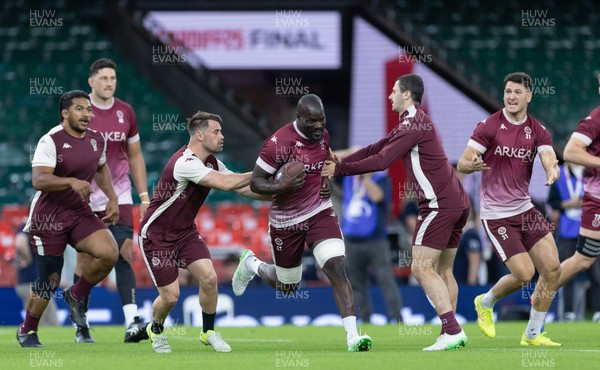 230525 - Union Bordeaux-Begles Captain’s Run - Union Bordeaux-Begles’ Mahamadou Diaby during Captain’s Run ahead of the EPCR Champions Cup Final against Northampton Saints at the Principality Stadium, Cardiff 