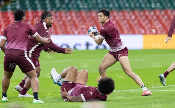 230525 - Union Bordeaux-Begles Captain’s Run - Union Bordeaux-Begles’ Louis Bielle-Biarrey during Captain’s Run ahead of the EPCR Champions Cup Final against Northampton Saints at the Principality Stadium, Cardiff 