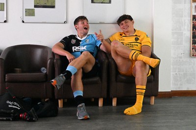 160926 - URC Content Day - Steffan Emanuel of Cardiff Rugby and Ryan Woodman of Dragons