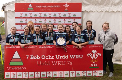 150424 - Urdd WRU Sevens, Cardiff - Ysgol Penweddig celebrate winning the Girls Plate Final