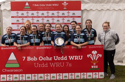 150424 - Urdd WRU Sevens, Cardiff - Ysgol Penweddig celebrate winning the Girls Plate Final