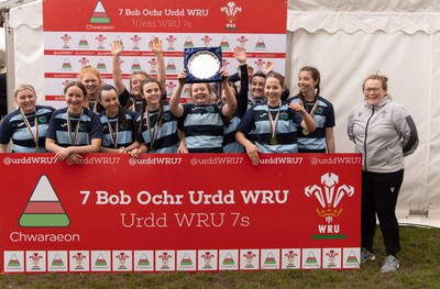 150424 - Urdd WRU Sevens, Cardiff - Ysgol Penweddig celebrate winning the Girls Plate Final