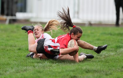 150424 - Urdd WRU Sevens, Cardiff - Action from Girls Cup Final, Coleg Llandovery v Coleg Gwent