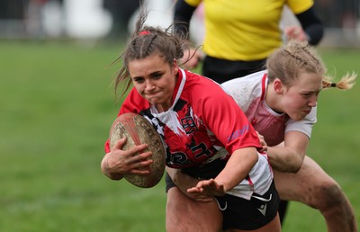 150424 - Urdd WRU Sevens, Cardiff - Action from Girls Cup Final, Coleg Llandovery v Coleg Gwent