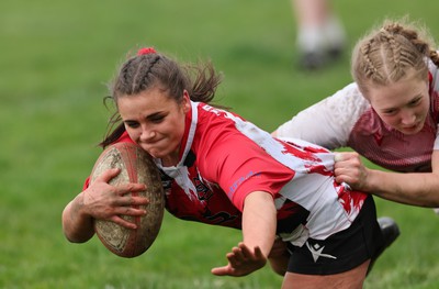 150424 - Urdd WRU Sevens, Cardiff - Action from Girls Cup Final, Coleg Llandovery v Coleg Gwent