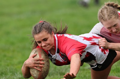 150424 - Urdd WRU Sevens, Cardiff - Action from Girls Cup Final, Coleg Llandovery v Coleg Gwent