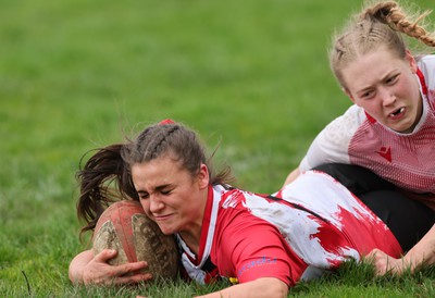 150424 - Urdd WRU Sevens, Cardiff - Action from Girls Cup Final, Coleg Llandovery v Coleg Gwent