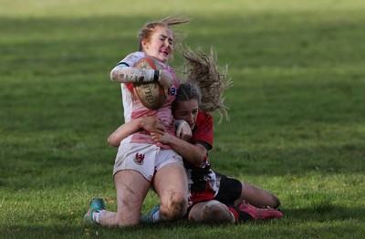 150424 - Urdd WRU Sevens, Cardiff - Action from Girls Cup Final, Coleg Llandovery v Coleg Gwent