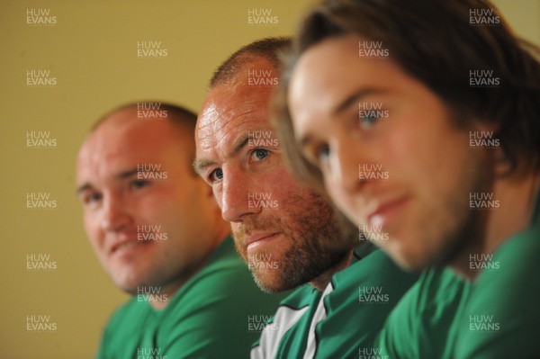 04.06.09 - USA Eagles and Wales Rugby Press Conference - (L-R) Gareth Williams, Robin McBryde and Ryan Jones talk to the media. 