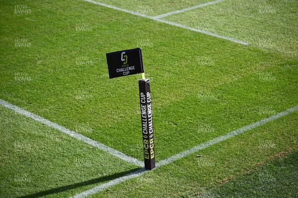 071225 - USA Perpignan v Dragons RFC - EPCR Challenge Cup - A general view of EPCR flag at Stade Aime Giral before the match