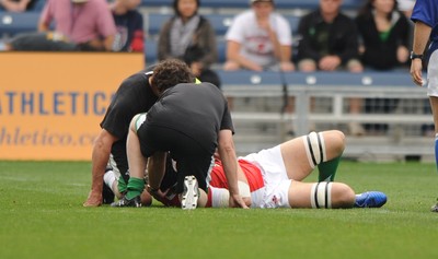 06.06.09 - USA Eagles v Wales - Wales' Ryan Jones goes down with an injury. 