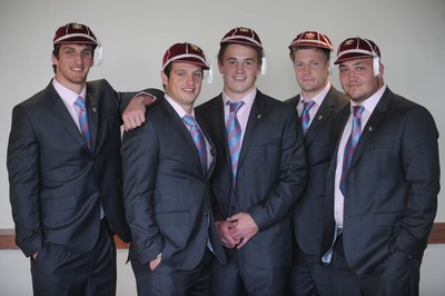06.06.09 - USA Eagles v Wales - Wales' Sam Warburton, Daniel Evans, Jonathan Davies, Jonathan Spratt and Craig Mitchell with their first caps. 