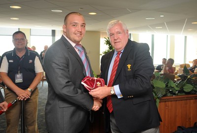 06.06.09 - USA Eagles v Wales - Wales' Craig Mitchell is presented with his first cap by WRU President Dennis Gethin. 