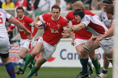 06.06.09 USA v Wales... Wales'  Mark Jones finds a gap. 