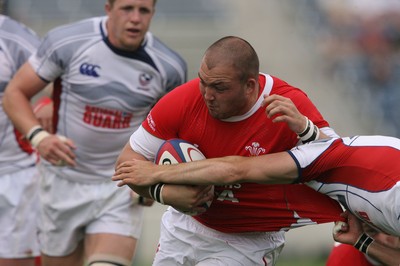 06.06.09 USA v Wales... Wales'  Craig Mitchell finds a gap. 