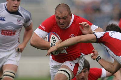 06.06.09 USA v Wales... Wales'  Craig Mitchell finds a gap. 