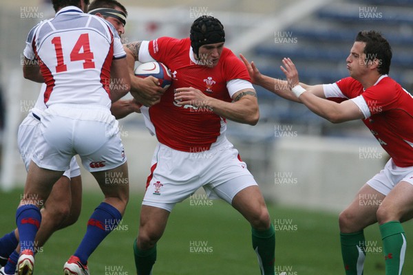 06.06.09 USA v Wales... Wales' Tom James tries to find a gap. 