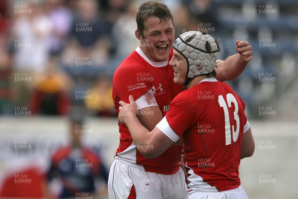 06.06.09 USA v Wales... Wales'  Jonathan Davies and Dafydd Jones celebrate. 
