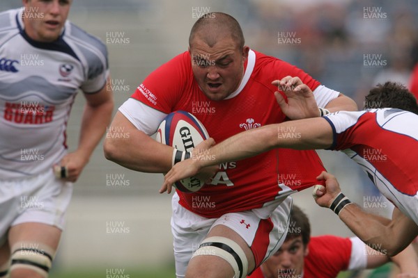 06.06.09 USA v Wales... Wales'  Craig Mitchell finds a gap. 