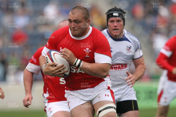06.06.09 USA v Wales... Wales'  Craig Mitchell finds a gap. 