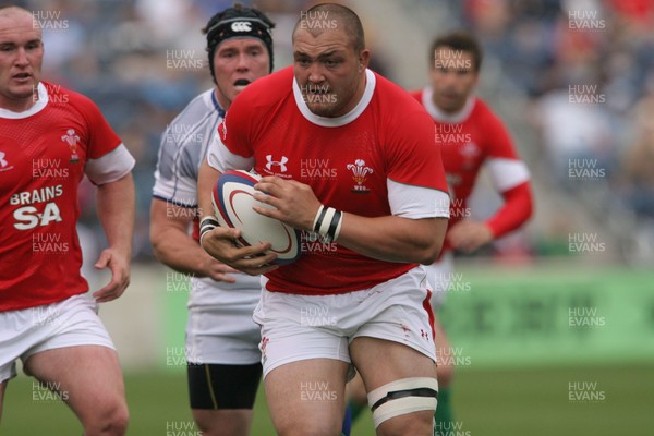 06.06.09 USA v Wales... Wales'  Craig Mitchell finds a gap. 
