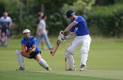 130714 - Usk Cricket Club v Newport Gwent Dragons, Charity T20 Cricket match, Usk -  