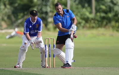 130714 - Usk Cricket Club v Newport Gwent Dragons, Charity T20 Cricket match, Usk -  