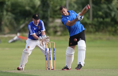 130714 - Usk Cricket Club v Newport Gwent Dragons, Charity T20 Cricket match, Usk -  