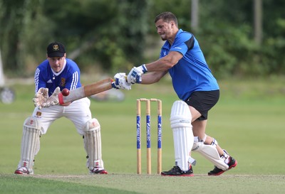 130714 - Usk Cricket Club v Newport Gwent Dragons, Charity T20 Cricket match, Usk -  