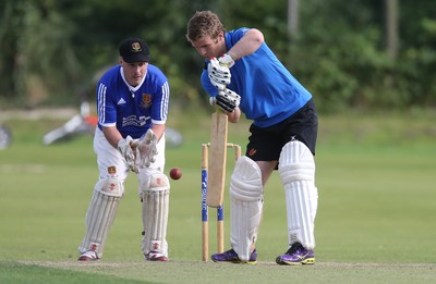 130714 - Usk Cricket Club v Newport Gwent Dragons, Charity T20 Cricket match, Usk -  